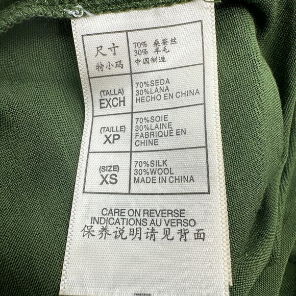 Leon Max Grecian Lightweight Silk Wool Blend Mini Dress in Green Size XS (flaw) - Picture 7 of 10